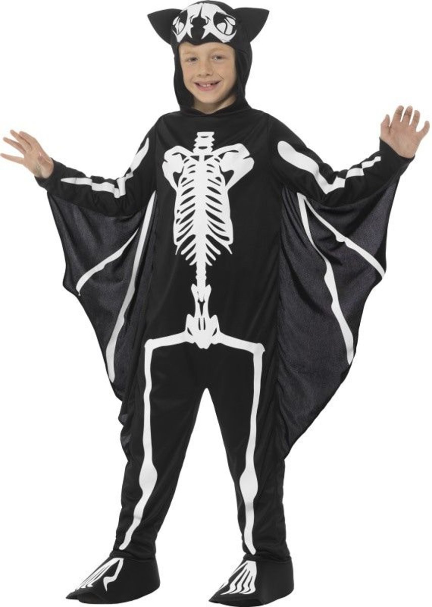 Vleermuis Kostuum | Vleermuis Vliegend Skelet | Jongen | Small | Halloween | Verkleedkleding